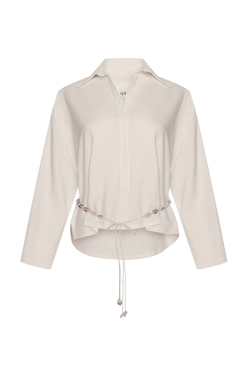 Укороченная рубашка изо льна