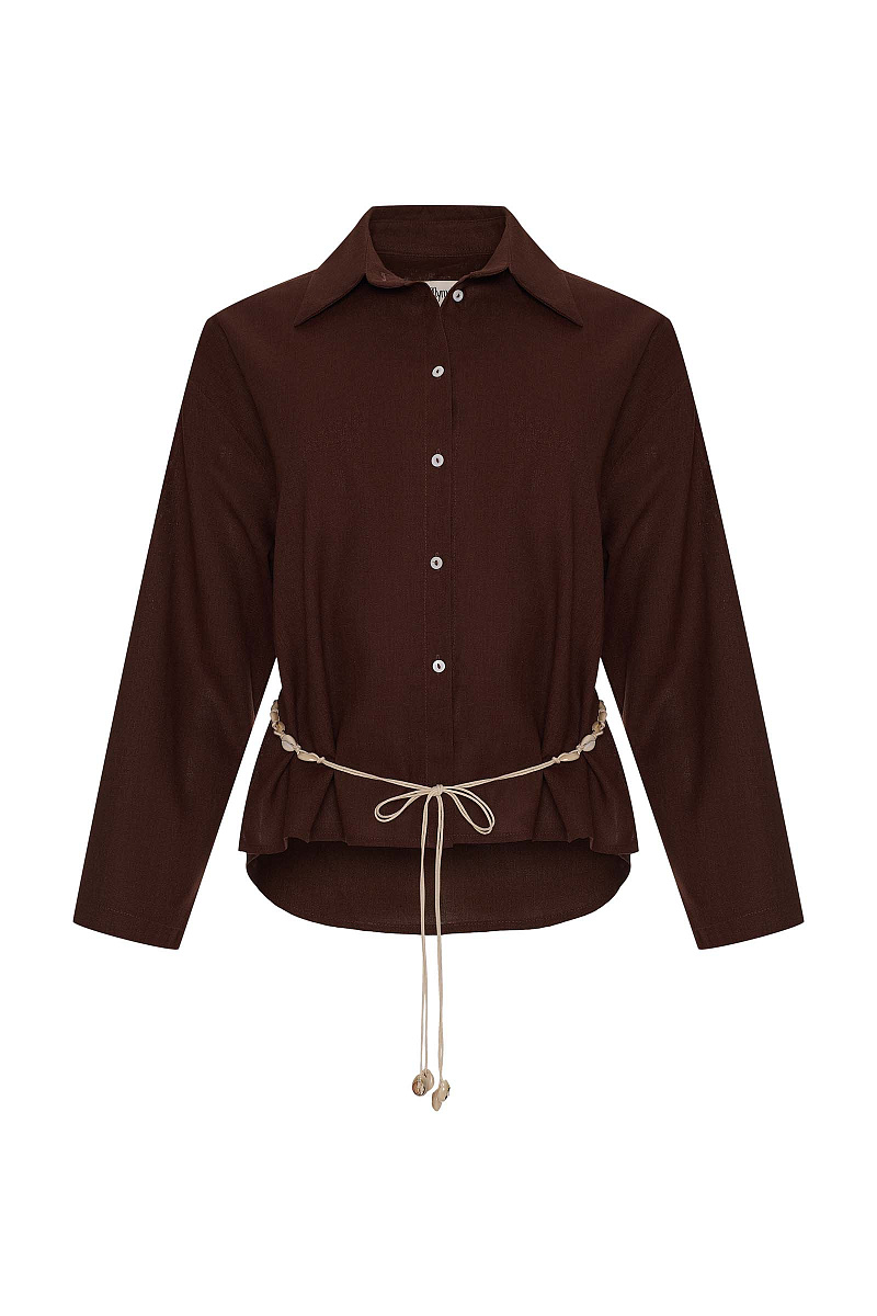 Укороченная рубашка изо льна