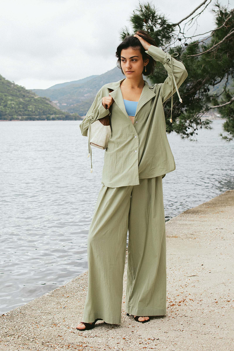 Брюки-палаццо из хлопка 