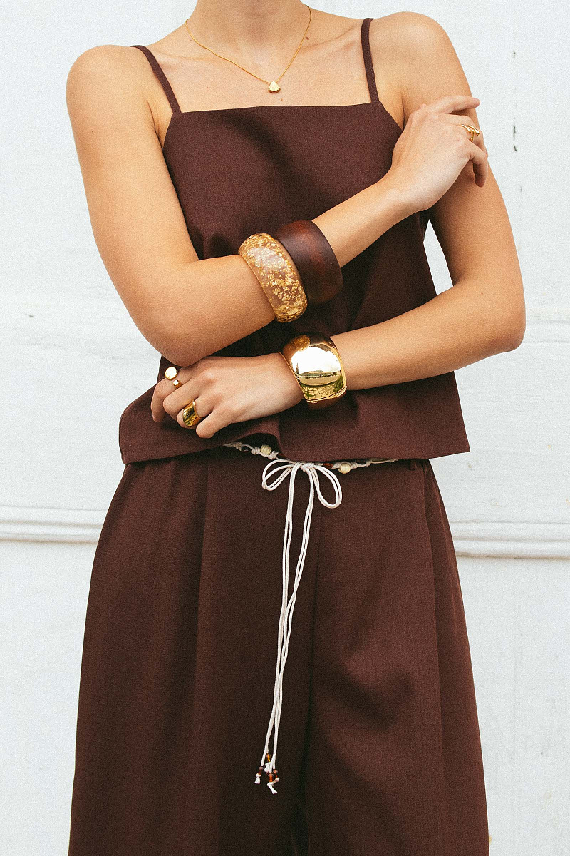 Топ на регулируемых бретелях изо льна